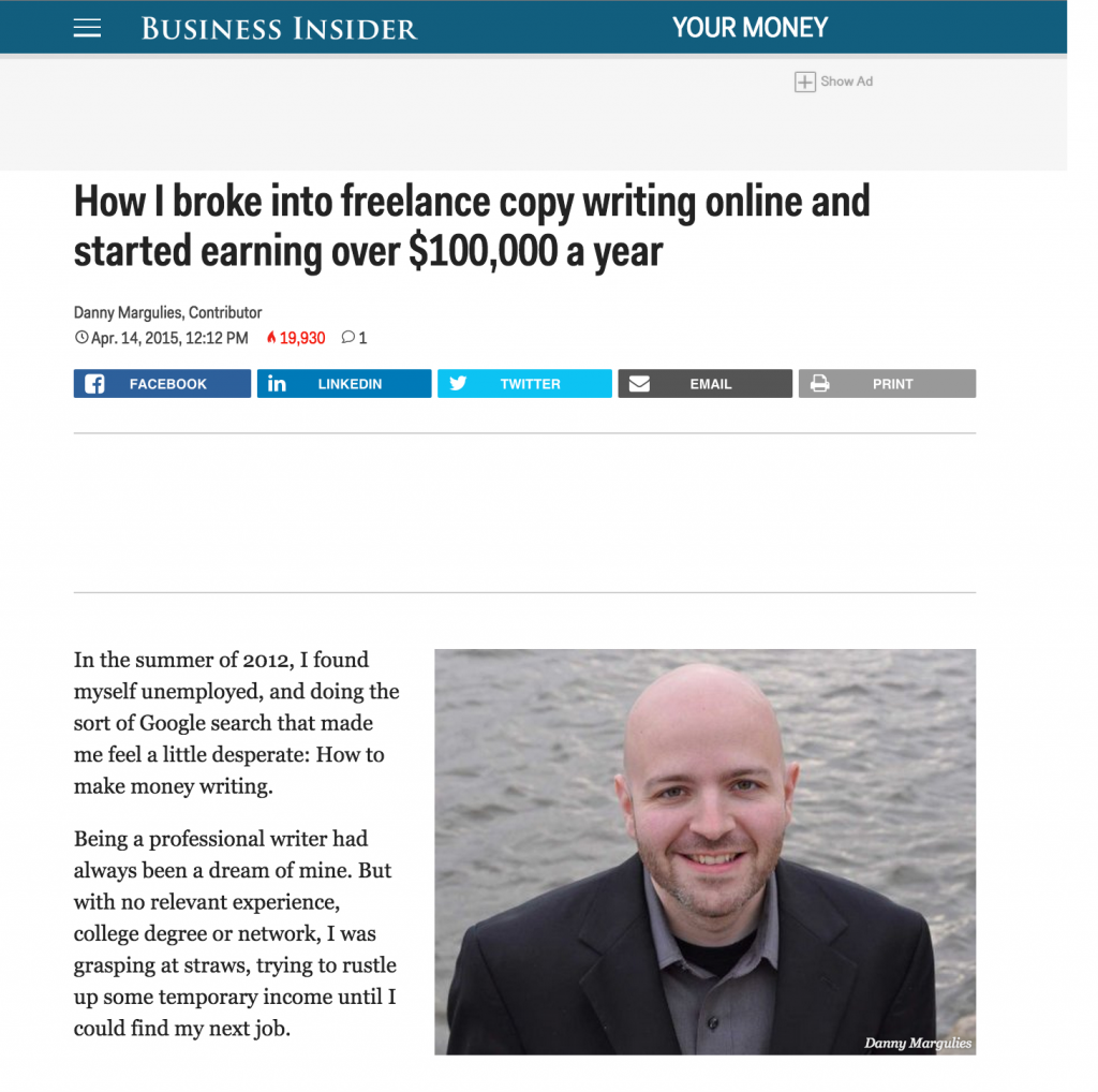 Danny explains how to make money on Upwork via Business Insider