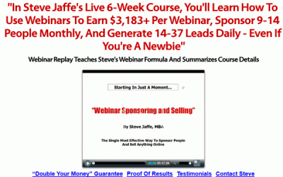 Steve Jaffe – Webinar Selling And Sponsoring Coaching Course