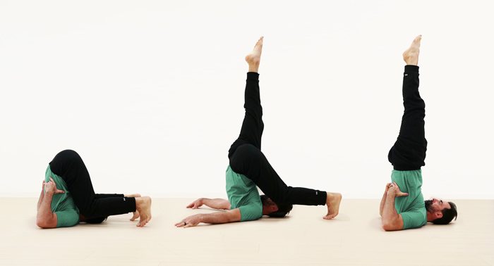 Ryan Hurst performing a candle stretch