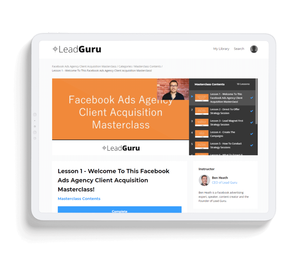 Ben Heath – Facebook Ads Agency Client Acquisition Masterclass