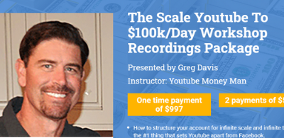 Greg Davis – The Scale Youtube To $100k/Day Workshop Recordings Package