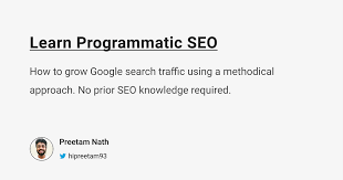 Preetam Nath – Learn Programmatic SEO