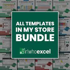GIRLWHOEXCEL – ALL TEMPLATES IN MY STORE BUNDLE! – Get Best Value For Your Money