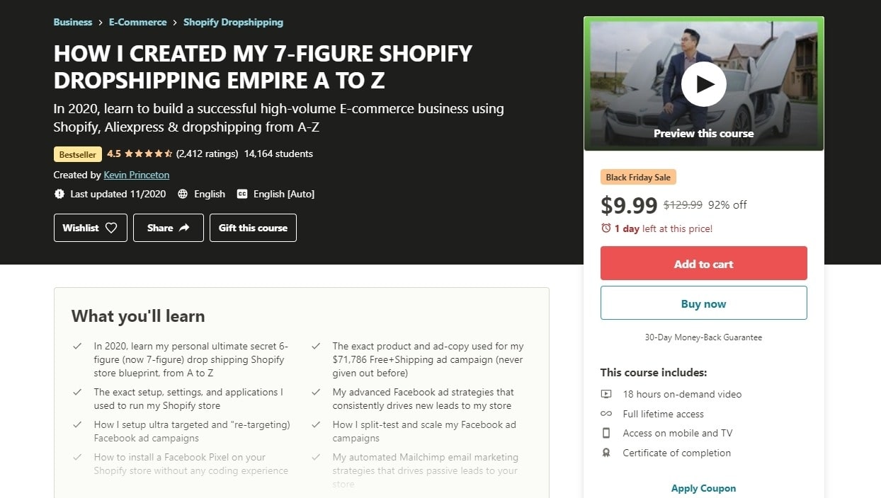 Kevin Princeton - HOW I CREATED MY 7-FIGURE SHOPIFY DROPSHIPPING EMPIRE A TO Z Z