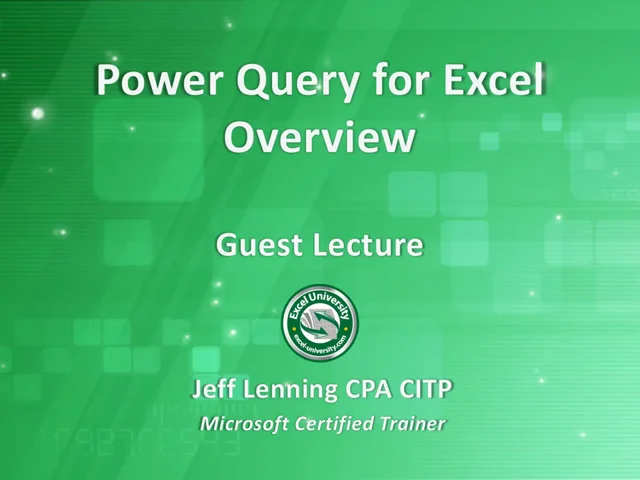 Mynda Treacy - Power Query for Excel Course