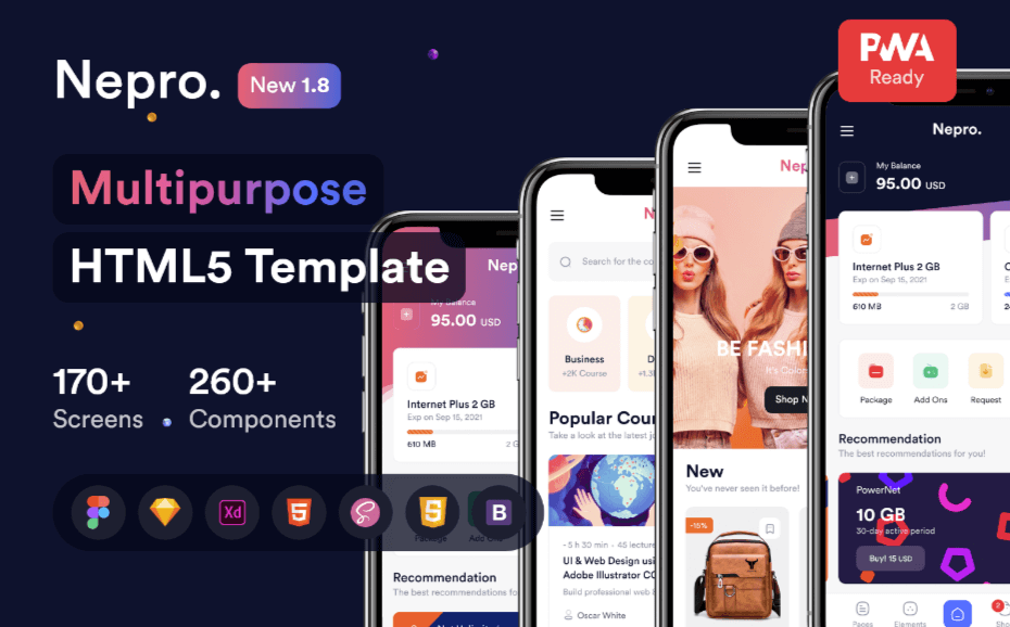 Nepro – The Multipurpose Mobile HTML5 Template (1)