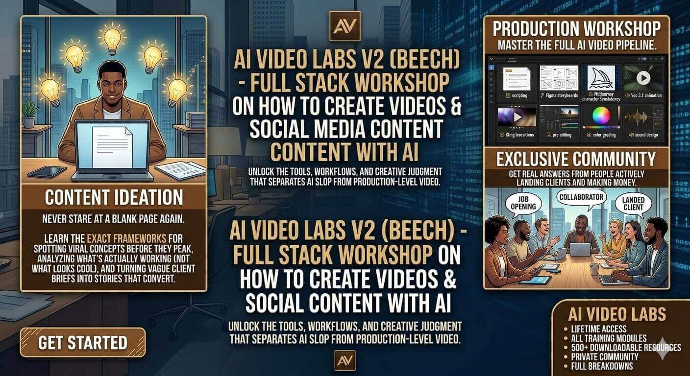 AI VIDEO LABS v2 (beech) - Full Stack Workshop on How to Create Videos & Social Media Content with AI